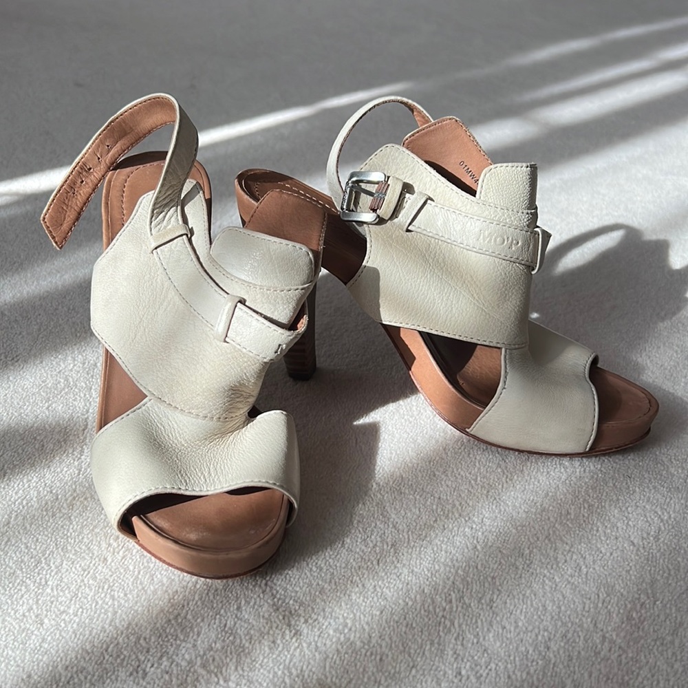 Leather high heels